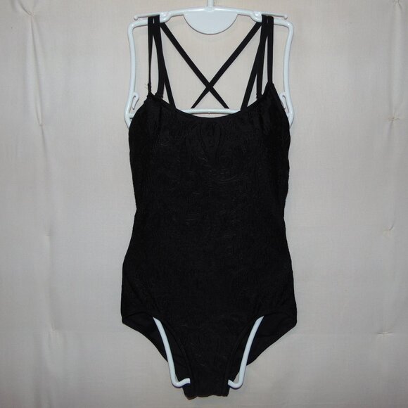 Capezio Black on Black Adjustable Leotard M - Picture 1 of 7